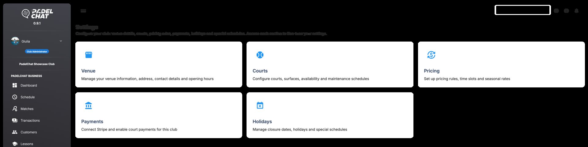 Operations dashboard - General settings