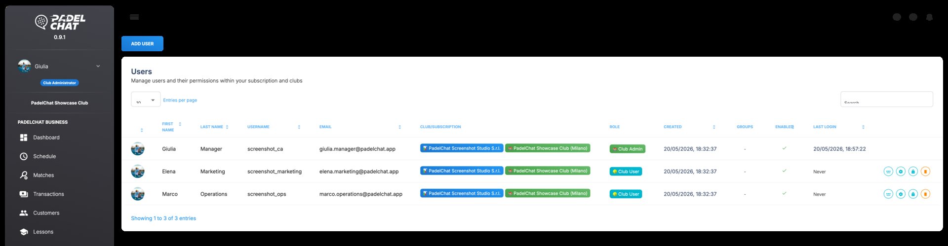 Team, roles, and permissions - Users and permissions