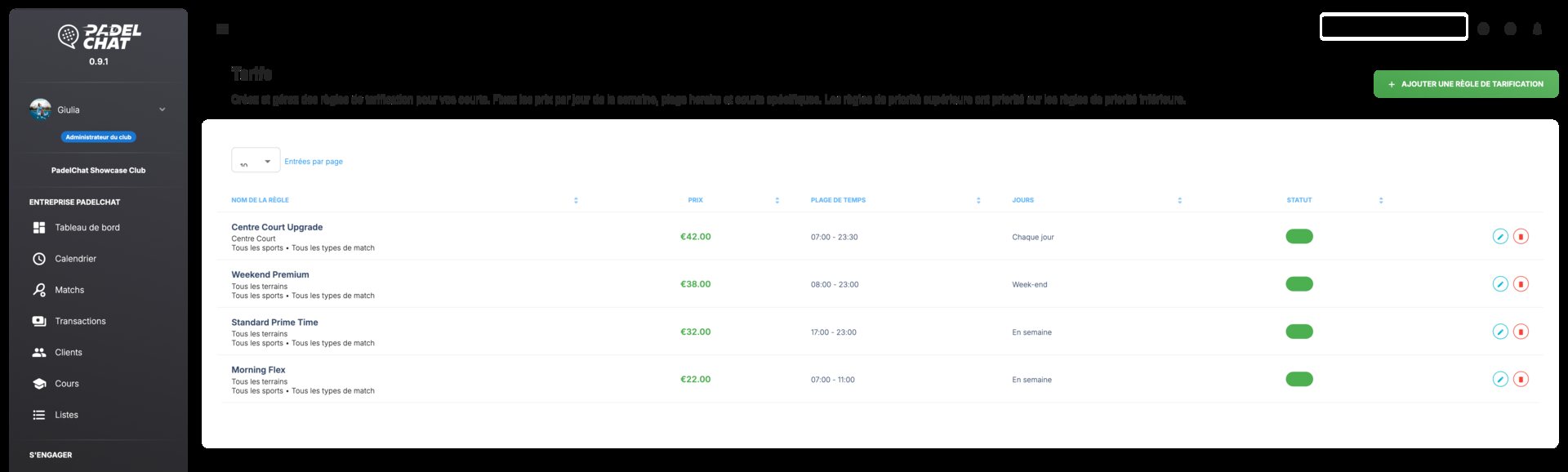 Paiements, remboursements et Stripe - Règles tarifaires
